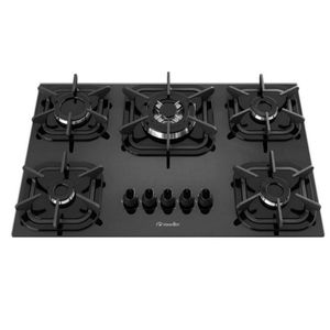 Cooktop 5 Bocas Gás Tripla Chama Bivolt Preto MUELLER