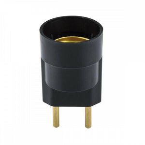 Soquete Pino E27 Preto  Plugue Macho LIEGE
