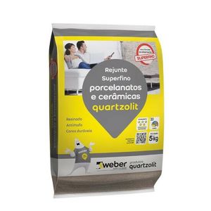 Rejunte Porcelanato e Cerâmica Interno/Externo 5Kg Cinza Platina QUARTZOLIT