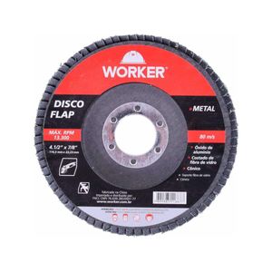 Disco de Lixa Flap Reto 4.1/2" GR 60 WORKER