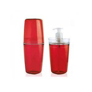 Conjunto de Bancada para Banheiro Tule Vermelho OU