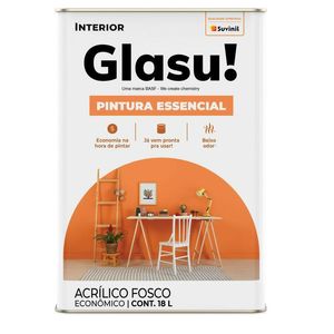 Acrílico Econômico Fosco Pintura Essencial Cores 18L GLASU