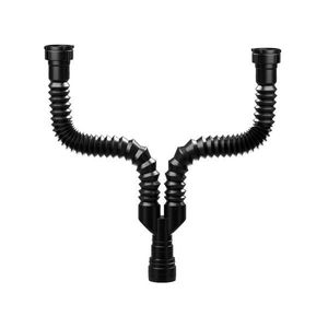 Sifão Duplo Sanfonado Universal Preto ASTRA