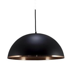 Pendente Atenas Luxo Médio 42cm Preto/Cobre E27 NOBRE