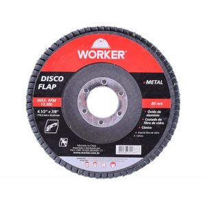 Disco de Lixa Flap Reto 4.1/2" GR 40 WORKER