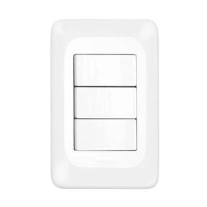 Interruptor 3 Teclas Simples Pial Pop 4x2 Branco 10A LEGRAND