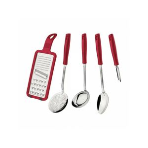 Jogo de Utensílios Inox Easy 5Pçs Vermelho TRAMONTINA