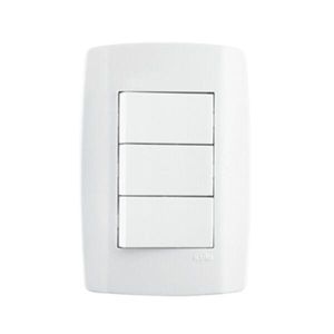 Interruptor 3 Tecla Paralelo Slim 4x2 Branco 10A ILUMI