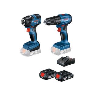 Kit furadeira/Parafusadeira chave impacto 2 baterias GSB185+GDR18V200 Bivolt BOSCH