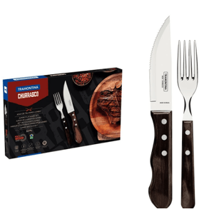 Jogo De Talheres P/Churrasco  TRAMONTINA Inox 12 Peças