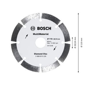 Disco Diamantado Multi Material Segmentado 110MM BOSCH