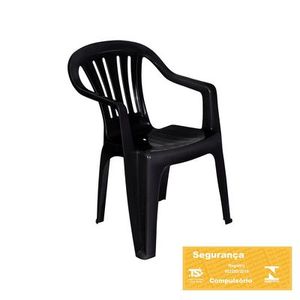 Poltrona Plástica Preto MOR