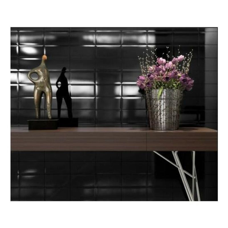 Revestimento 10x20cm Preto Brilhoso CERAL