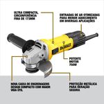 Esmerilhadeira DWE750 4.1/2" 750W 127V DEWALT