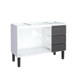 Gabinete de Aço Netuno 1,20M Branco/Preto COZIMAX