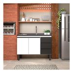 Gabinete de Aço Netuno 1,20M Branco/Preto COZIMAX