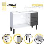Gabinete de Aço Netuno 1,20M Branco/Preto COZIMAX