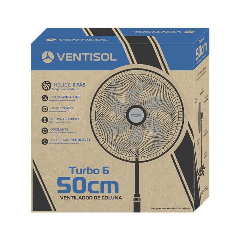 Ventilador de Coluna 50cm Turbo 127V VENTISOL