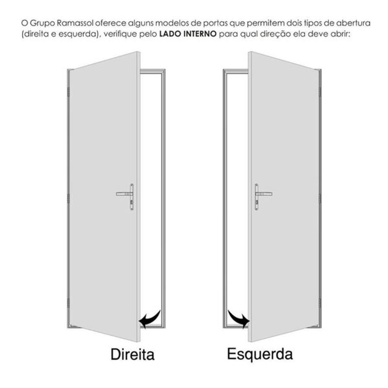 Porta de Aço com Friso Direita 2,15x1,00m RAMASSOL