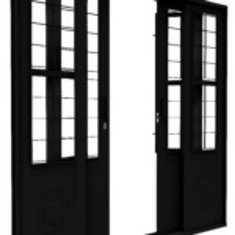 Porta de Correr Central Aço 213X200X13 Preto ULLIA