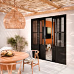 Porta de Correr Central Aço 213X200X13 Preto ULLIA