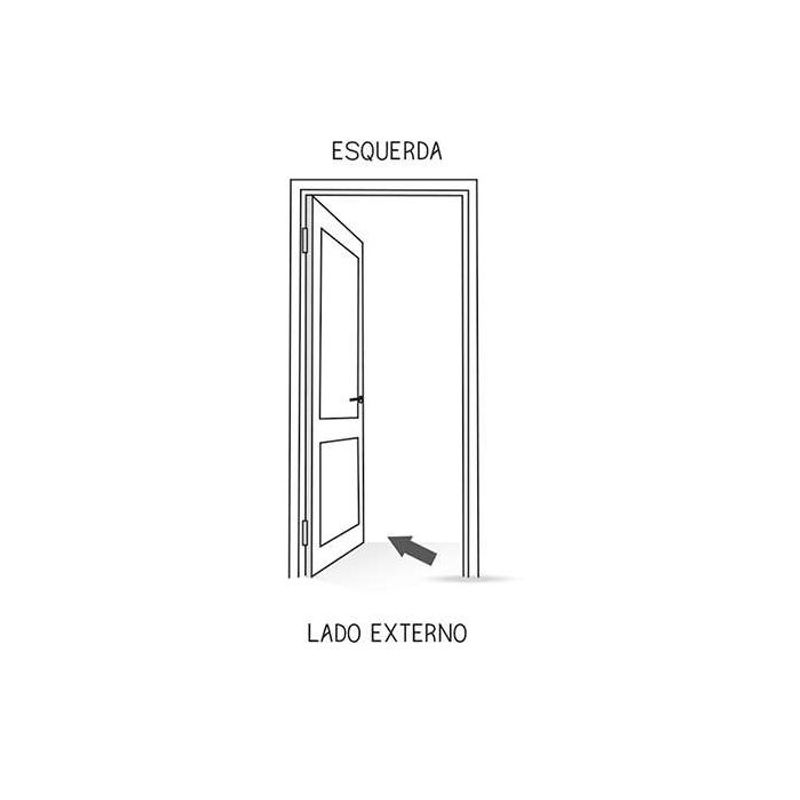 Porta Laminada P16251E 215X70X12 Esquerda Preto RIOBRAS