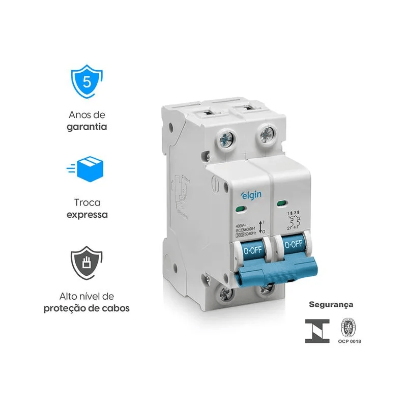 Disjuntor DIN BI C 16A ELGIN