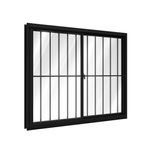 Janela Vitro de Correr P36620 200X100X12 Preto C/Grade ULLIAN