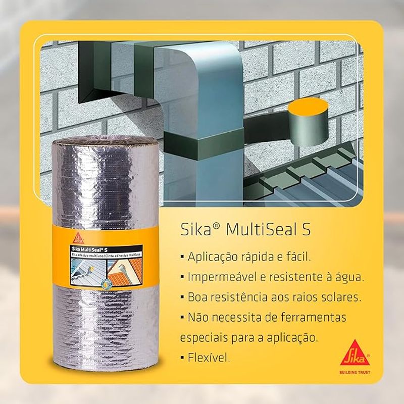 Fita Multiuso 30cmx10mt Alumínio SIKA