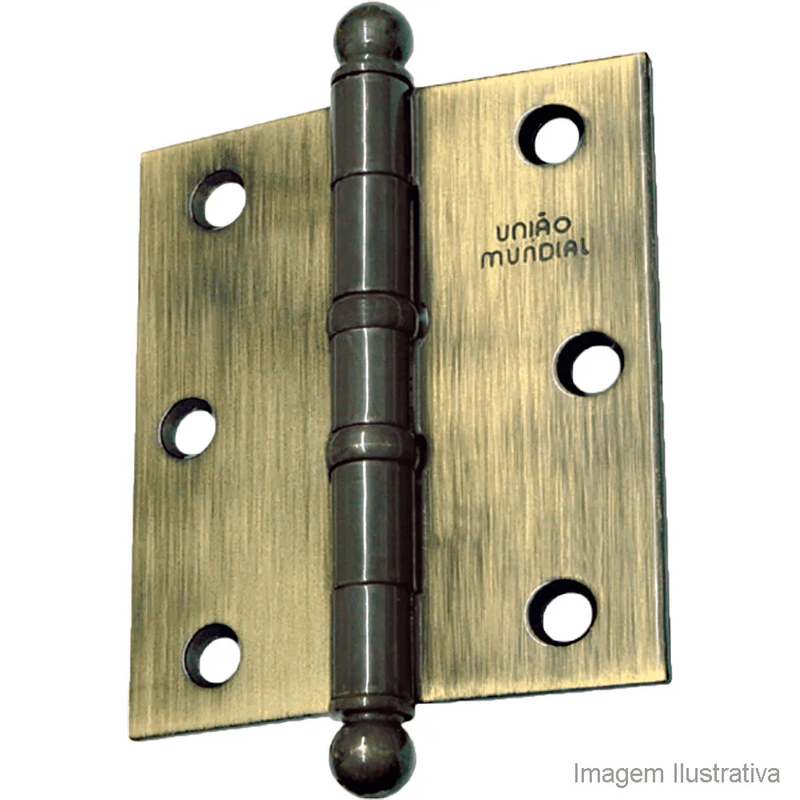 Dobradiça Aço Fechamatic 3.1/2x3" Latão Oxidado UNIÃO MUNDIAL